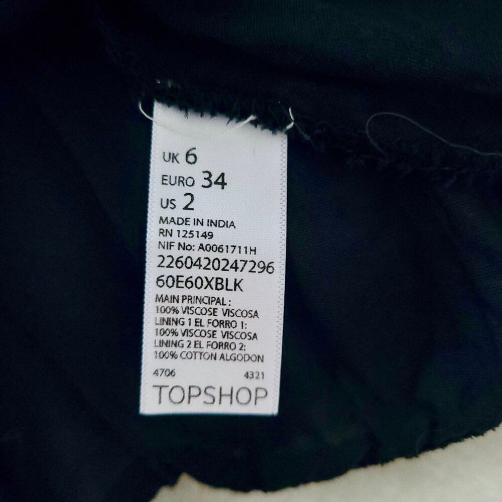 RARE Kate Moss for Topshop Chiffon Embroidered Butterfly Dress in Black Sz 2 - Picture 9 of 10